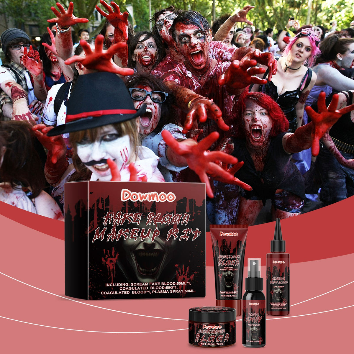Halloween Fake Blood Effect Makeup Set 1 Set 1box Tri Light Beauty