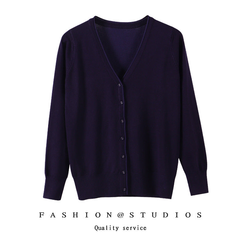 Women's Slim-fit SpringAutumn Plus-size Knitted Cardigan LadyShow.Store