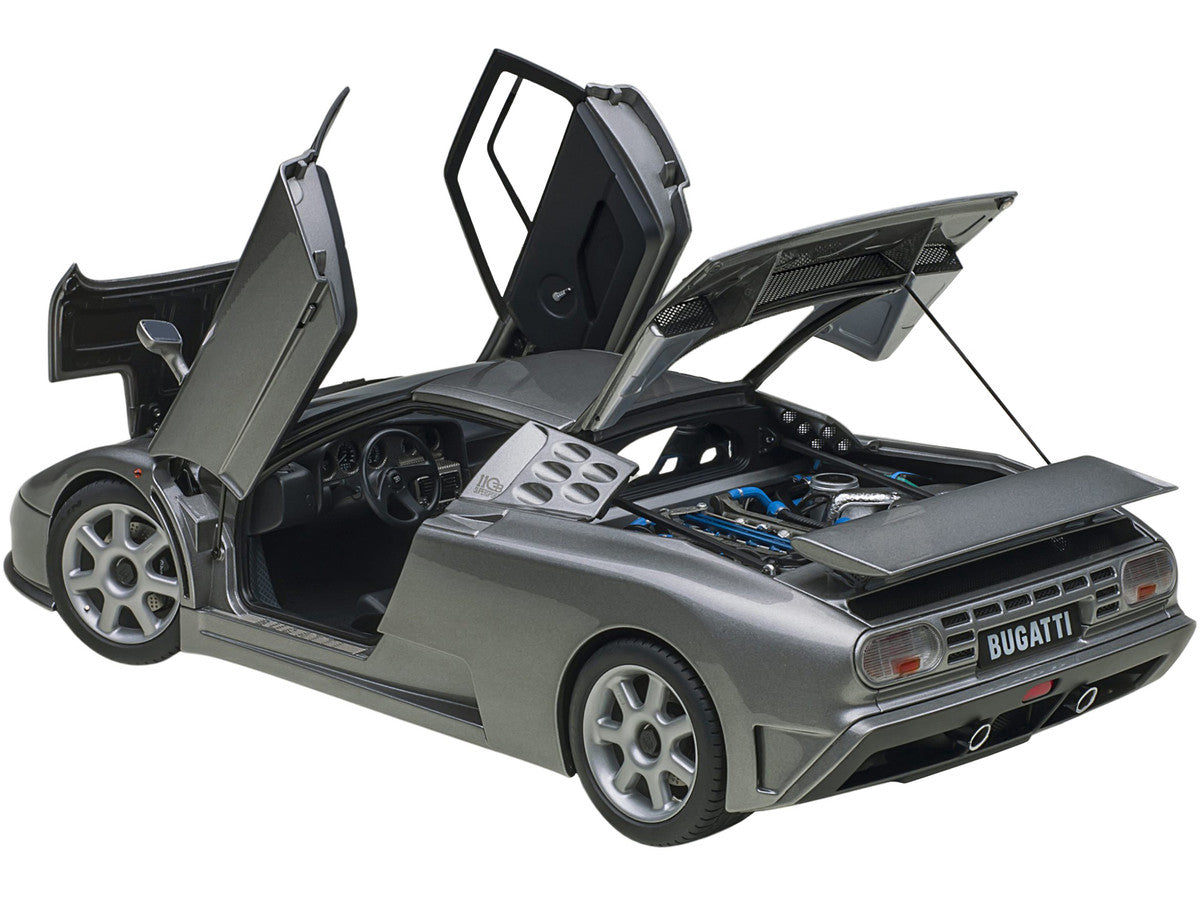 Bugatti EB110 SS Super Sport Grigio Metalizzatto Silver Metallic with Silver Wheels 1/18 Model Car by Autoart LuxuryLifeWay Online Store