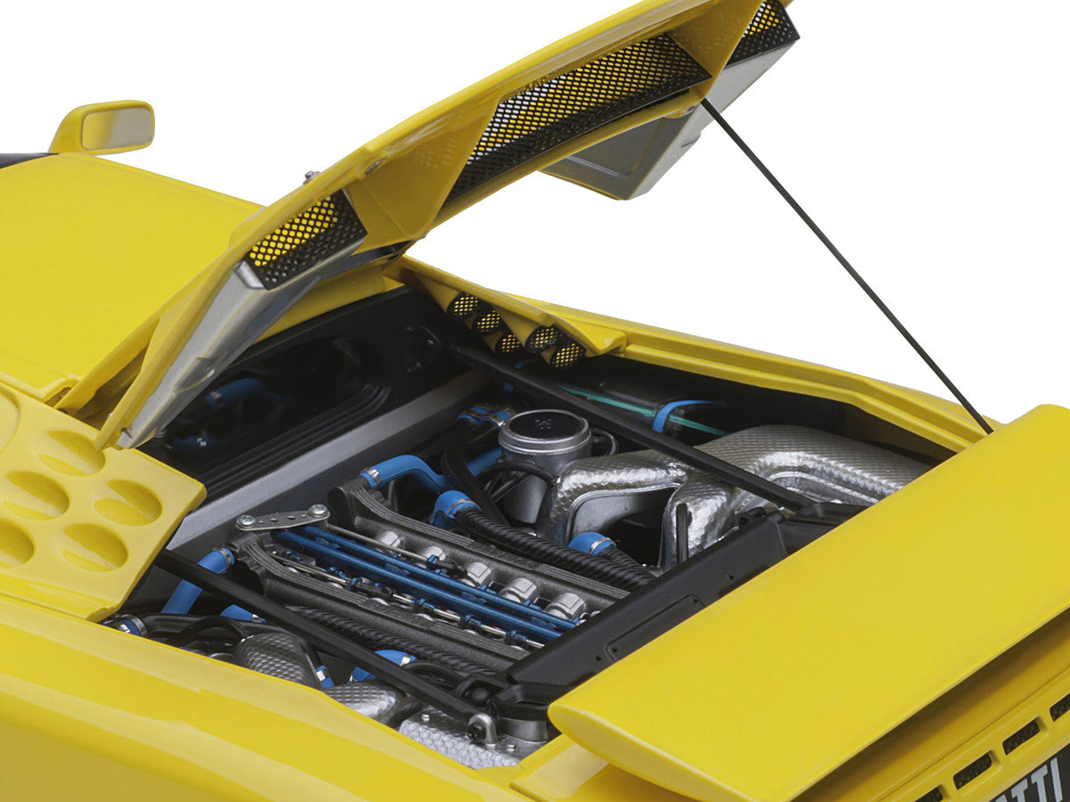 Bugatti EB110 SS Super Sport Giallo Bugatti Yellow with Silver Wheels 1/18 Model Car by Autoart LuxuryLifeWay Online Store