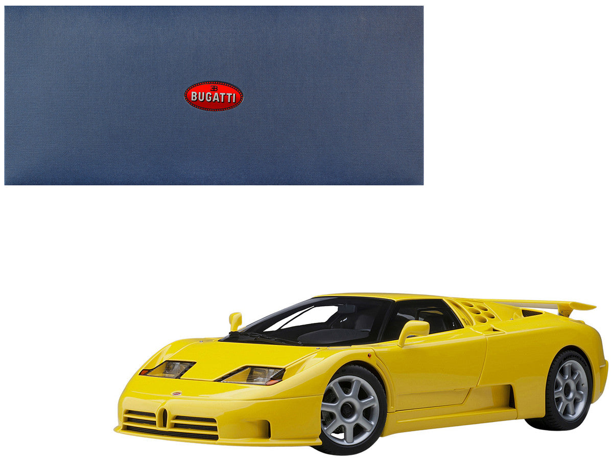 Bugatti EB110 SS Super Sport Giallo Bugatti Yellow with Silver Wheels 1/18 Model Car by Autoart LuxuryLifeWay Online Store