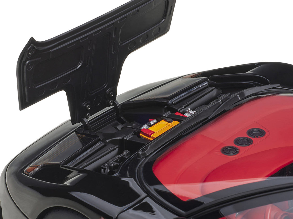 Bugatti EB110 SS Super Sport Nero Vernice Black with Red Interior and Silver Wheels 1/18 Model Car by Autoart LuxuryLifeWay Online Store
