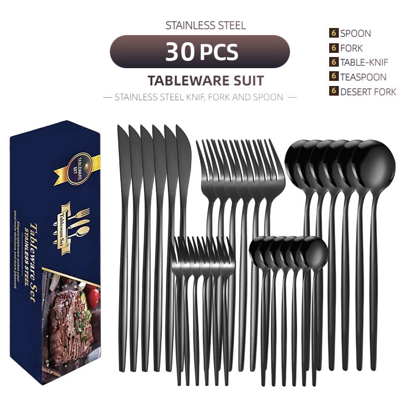 Stainless Steel Knife And Forks 30-piece Tableware Set Suit