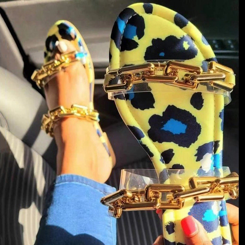 Flip Flop Summer New Chain Buckle Beach Women's Sandals LadyShow.Store