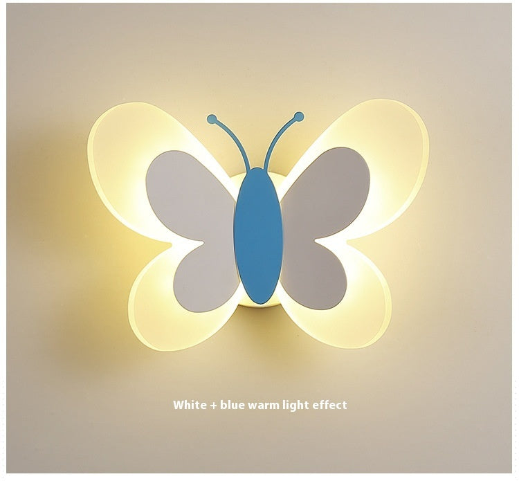 Butterfly Lamp Creative Cartoon Children Bedroom Wall Lamp PearlNestDecor.com