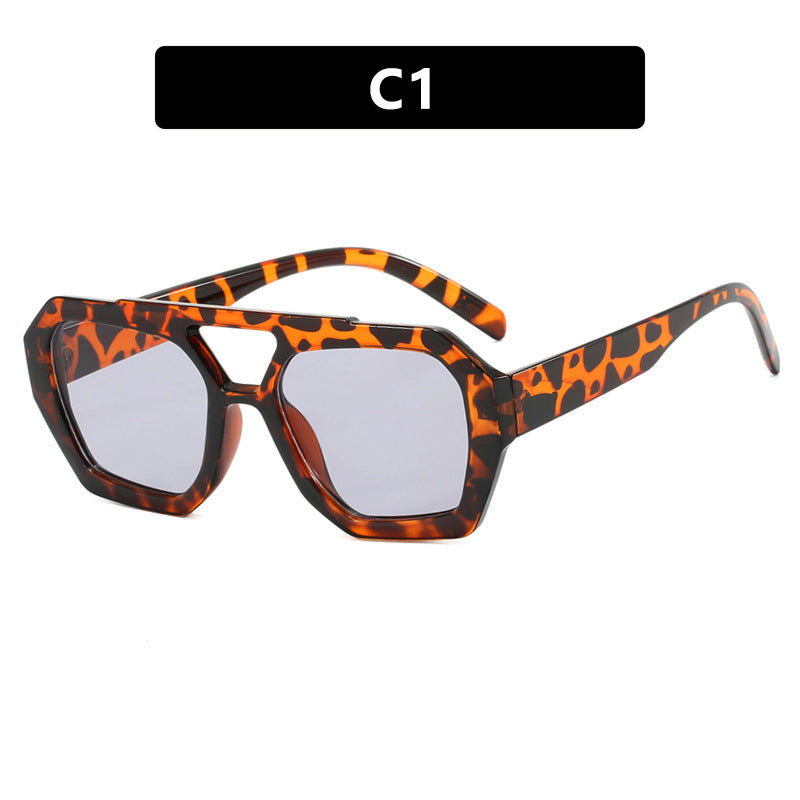 Ins Big Frame Leopard Sunglasses Summer Sunshade Beach Vacation Glasses CJD