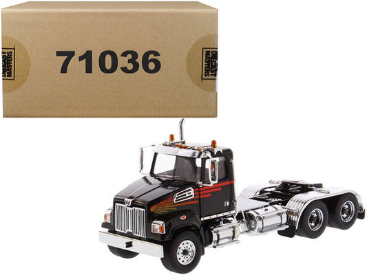 Western Star 4700 SF Tandem Day Cab Tractor Metallic Black 1/50 Diecast Model by Diecast Masters LuxuryLifeWay Online Store