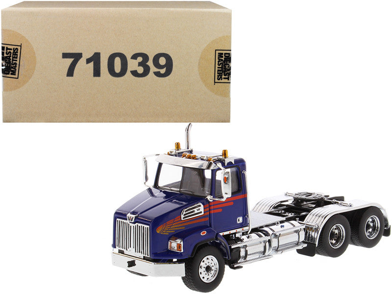 Western Star 4700 SB Tandem Day Cab Tractor Blue 1/50 Diecast Model by Diecast Masters LuxuryLifeWay Online Store