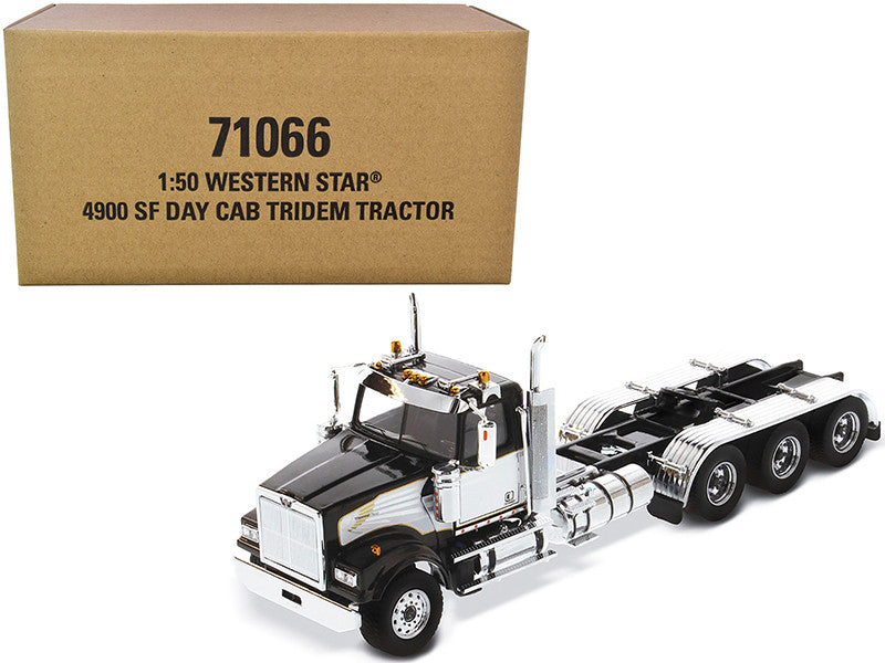 Western Star 4900 SF Tridem Day Cab Truck Tractor Black "Transport Series" 1/50 Diecast Model by Diecast Masters LuxuryLifeWay Online Store