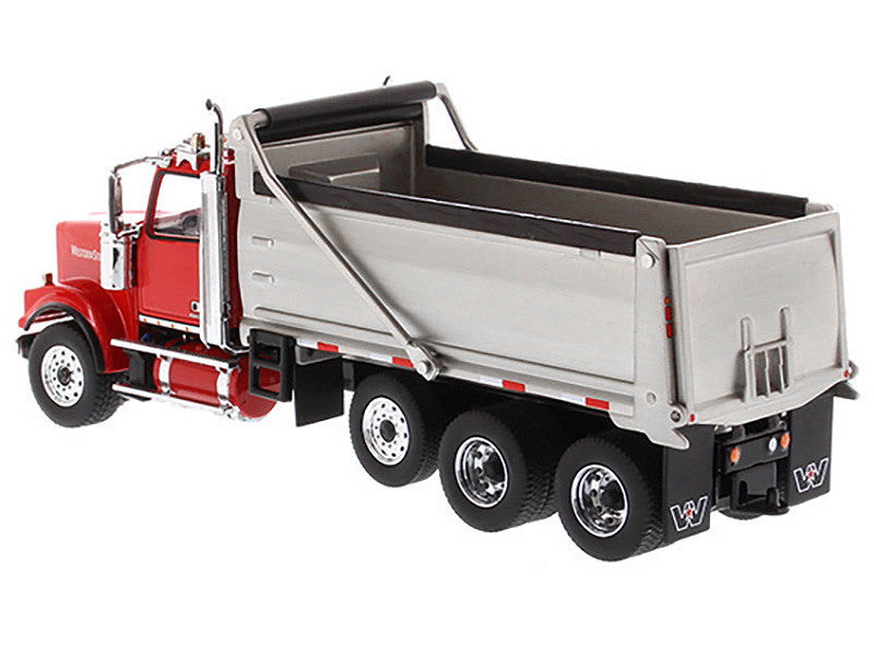 Western Star 4900 SF Dump Truck Red and Silver 1/50 Diecast Model by Diecast Masters LuxuryLifeWay Online Store
