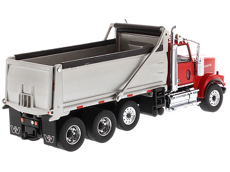 Western Star 4900 SF Dump Truck Red and Silver 1/50 Diecast Model by Diecast Masters LuxuryLifeWay Online Store