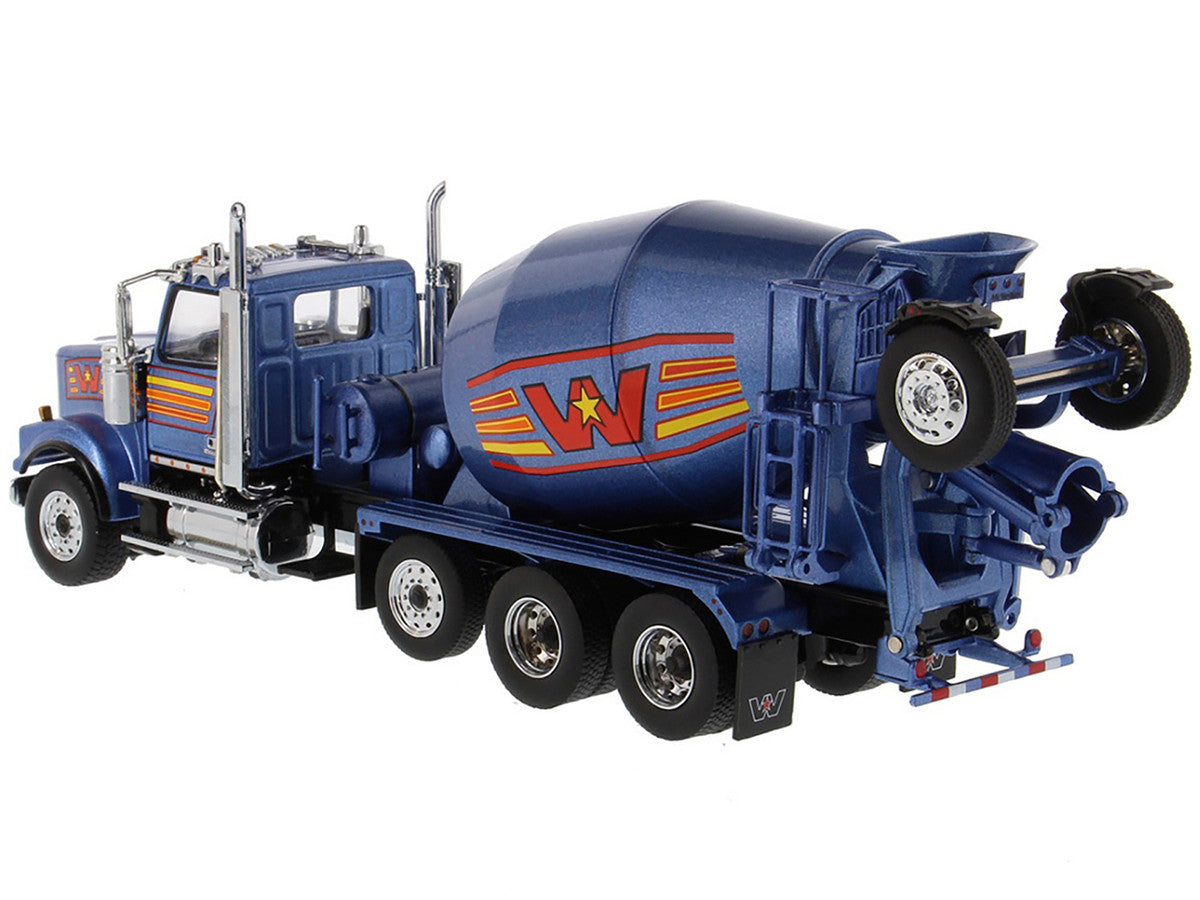 Western Star 4900 with Bridgemaster McNeilus Mixer Blue Metallic "Transport Series" 1/50 Diecast Model by Diecast Masters LuxuryLifeWay Online Store