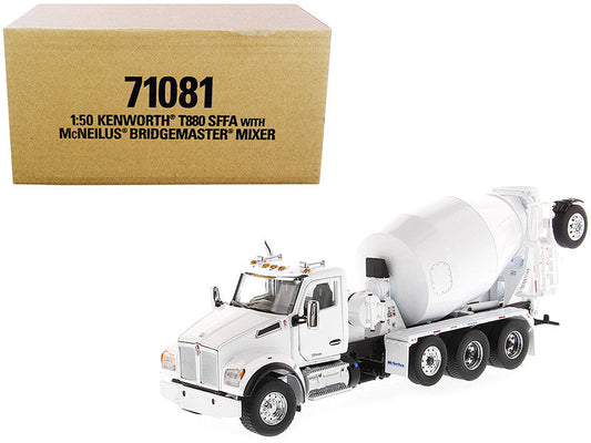 Kenworth T880 SFFA with McNeilus Bridgemaster Concrete Mixer White "Transport Series" 1/50 Diecast Model by Diecast Masters LuxuryLifeWay Online Store