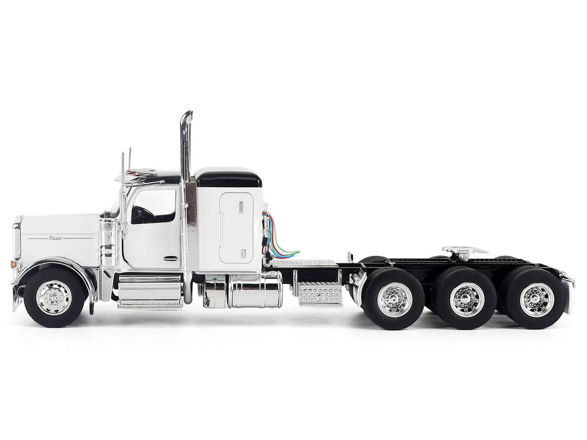Peterbilt 589 Legendary Package Truck Tractor with 58" Sleeper White with Black Top "Transport Series" 1/50 Diecast Model by Diecast Masters LuxuryLifeWay Online Store