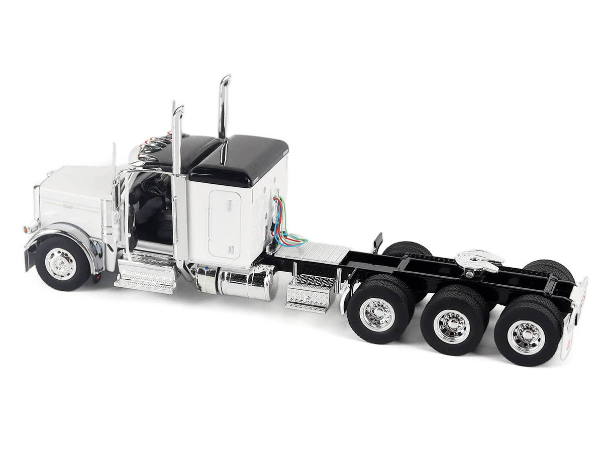 Peterbilt 589 Legendary Package Truck Tractor with 58" Sleeper White with Black Top "Transport Series" 1/50 Diecast Model by Diecast Masters LuxuryLifeWay Online Store