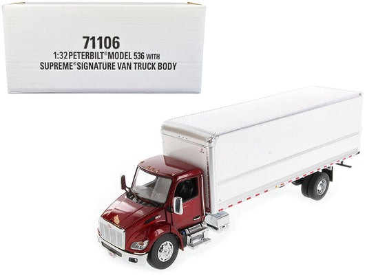 Peterbilt 536 Truck with Supreme Signature Van Body Red Metallic "Transport Series" 1/32 Diecast Model by Diecast Masters LuxuryLifeWay Online Store