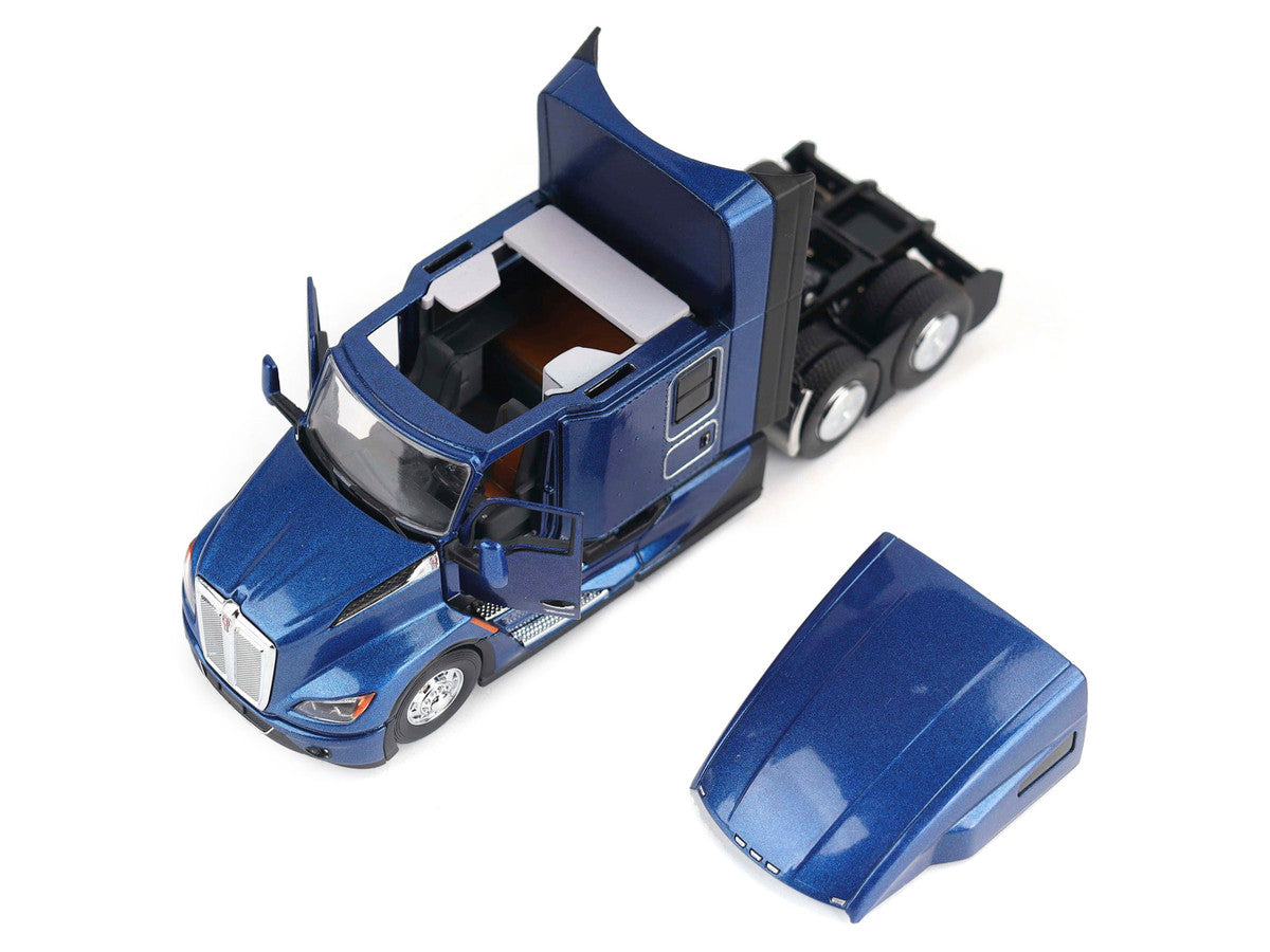 Kenworth T680 Truck Tractor Deep Cerulean Blue Metallic "Transport Series" 1/50 Diecast Model by Diecast Masters LuxuryLifeWay Online Store