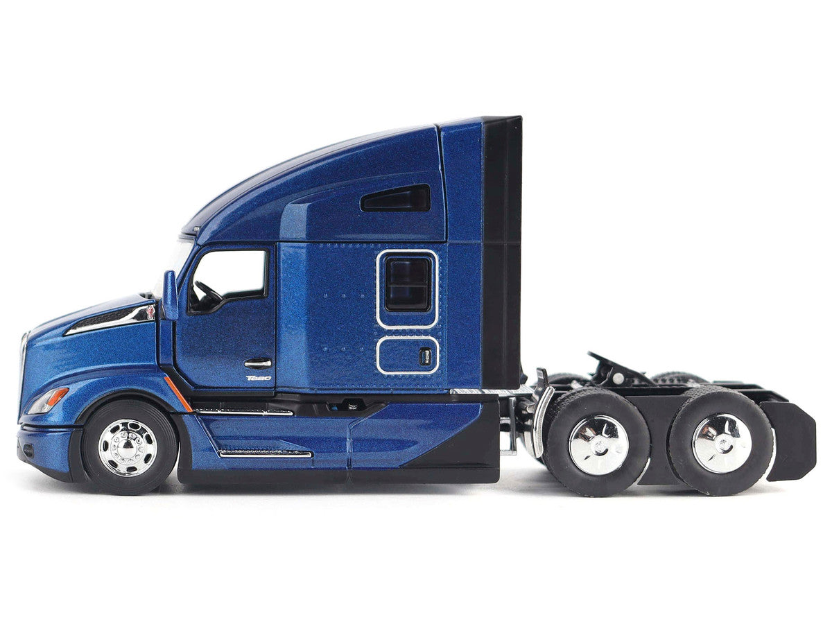 Kenworth T680 Truck Tractor Deep Cerulean Blue Metallic "Transport Series" 1/50 Diecast Model by Diecast Masters LuxuryLifeWay Online Store