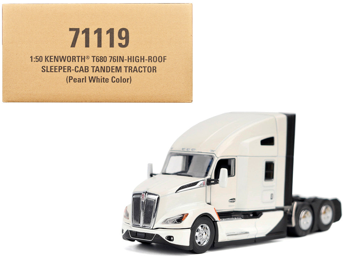 Kenworth T680 Truck Tractor Pearl White "Transport Series" 1/50 Diecast Model by Diecast Masters LuxuryLifeWay Online Store