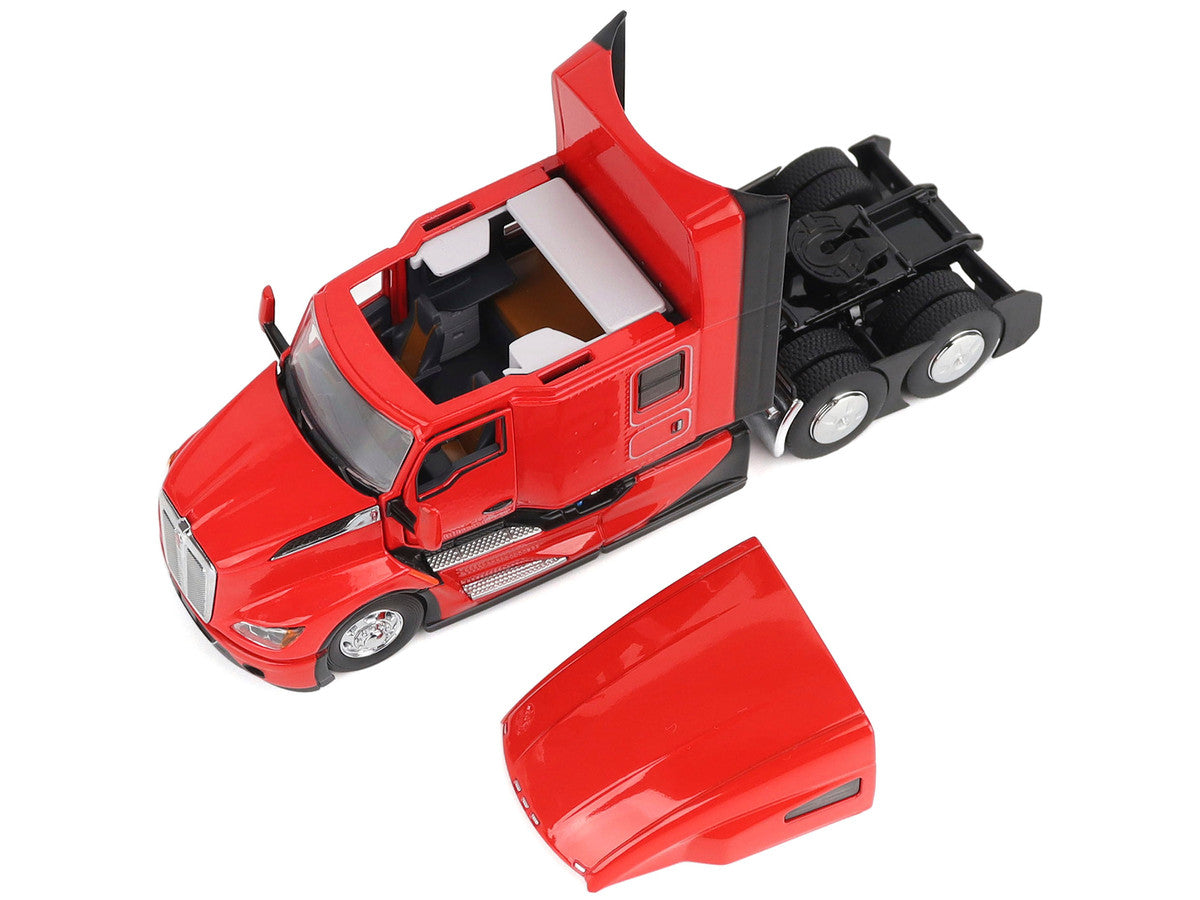 Kenworth T680 76" High Roof Sleeper Cab Truck Tractor Viper Red "Transport Series" 1/50 Diecast Model by Diecast Masters LuxuryLifeWay Online Store
