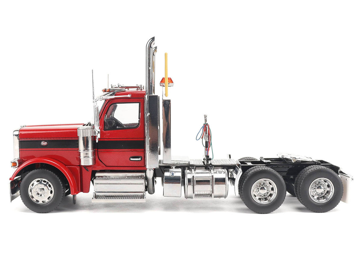 Peterbilt 589 Tandem-Axle Truck Tractor with Day Cab Legendary Red "Transport Series" 1/32 Diecast Model by Diecast Masters LuxuryLifeWay Online Store