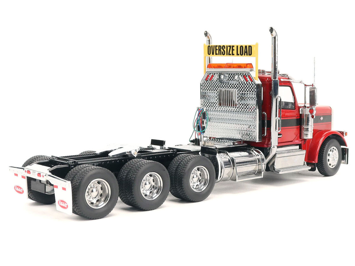 Peterbilt 589 Tridem-Axle Truck Tractor with Day Cab Legendary Red "Transport Series" 1/32 Diecast Model by Diecast Masters LuxuryLifeWay Online Store