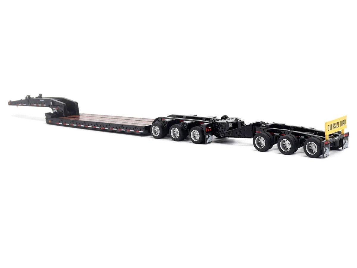 Trail King TK170 Hydraulic Detachable Gooseneck Lowboy Trailer Black with Jeep and Booster "Transport Series" 1/64 Diecast Model by Diecast Masters LuxuryLifeWay Online Store
