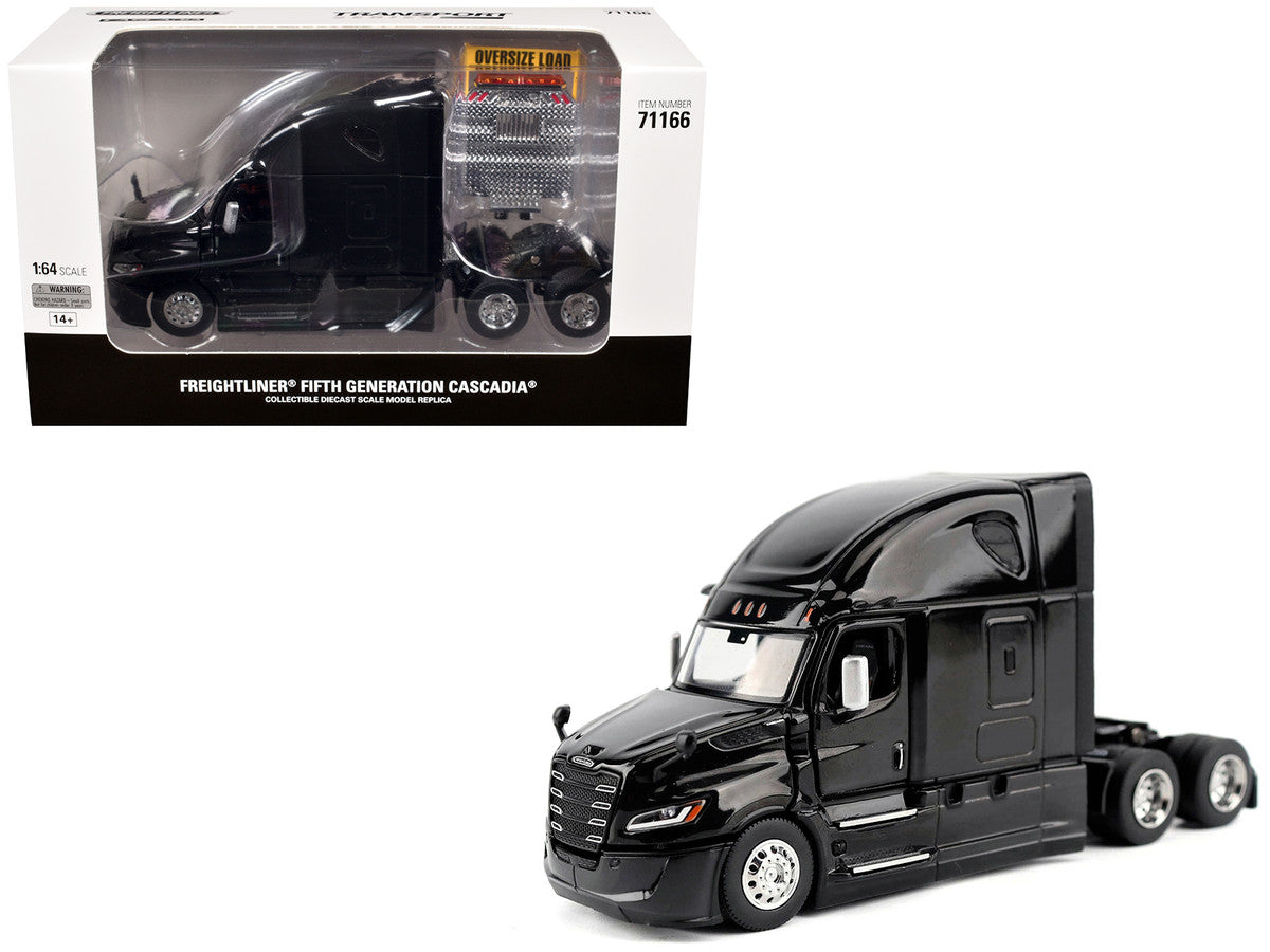 2025 Freightliner Cascadia Gen-5 Sleeper Cab Truck Tractor Night-Shift Black "Transport Series" 1/64 Diecast Model by Diecast Masters LuxuryLifeWay Online Store