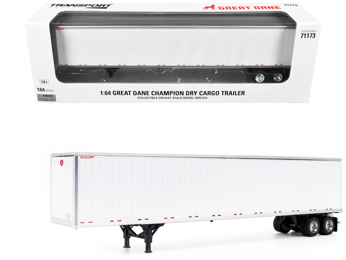 Great Dane Champion 53ft Dry Cargo Trailer White "Transport Series" 1/64 Diecast Model by Diecast Masters LuxuryLifeWay Online Store
