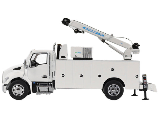Kenworth T380 Auto-Crane Titan 85-Body HC14-Crane Work Truck with Miller EnPak White "Transport Series" 1/50 Diecast Model by Diecast Masters LuxuryLifeWay Online Store