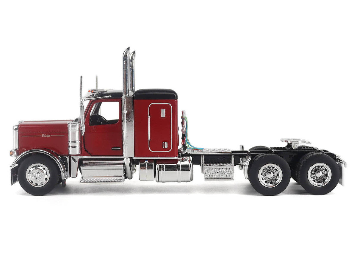 Peterbilt 589 Legendary Package Tandem-Axle Truck Tractor with 58" Sleeper Cab Legendary Red with Black Top "Transport Series" 1/50 Diecast Model by Diecast Masters LuxuryLifeWay Online Store