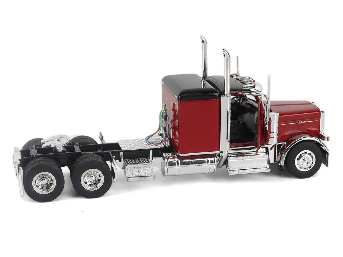 Peterbilt 589 Legendary Package Tandem-Axle Truck Tractor with 58" Sleeper Cab Legendary Red with Black Top "Transport Series" 1/50 Diecast Model by Diecast Masters LuxuryLifeWay Online Store