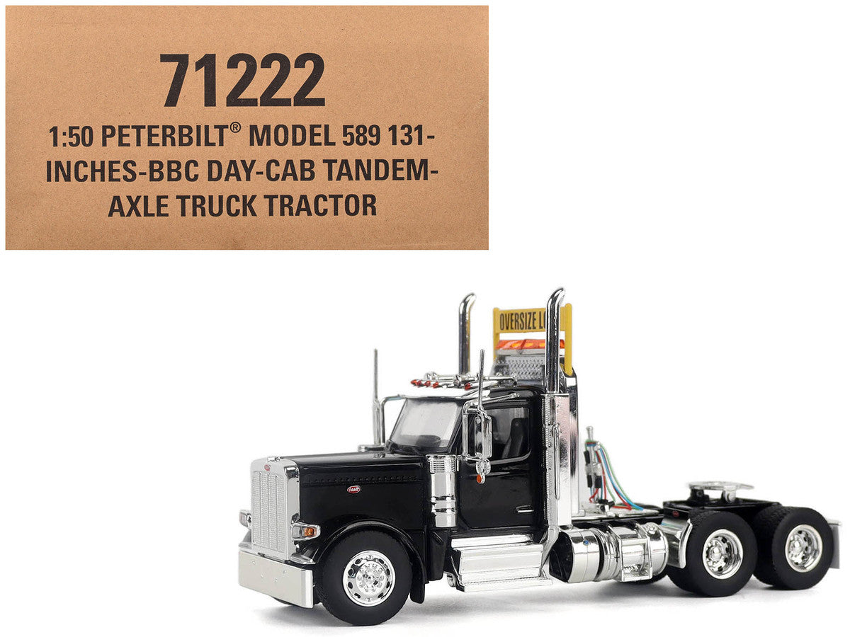 Peterbilt 589 Truck Tractor with Day Cab Black "Transport Series" 1/50 Diecast Model by Diecast Masters LuxuryLifeWay Online Store