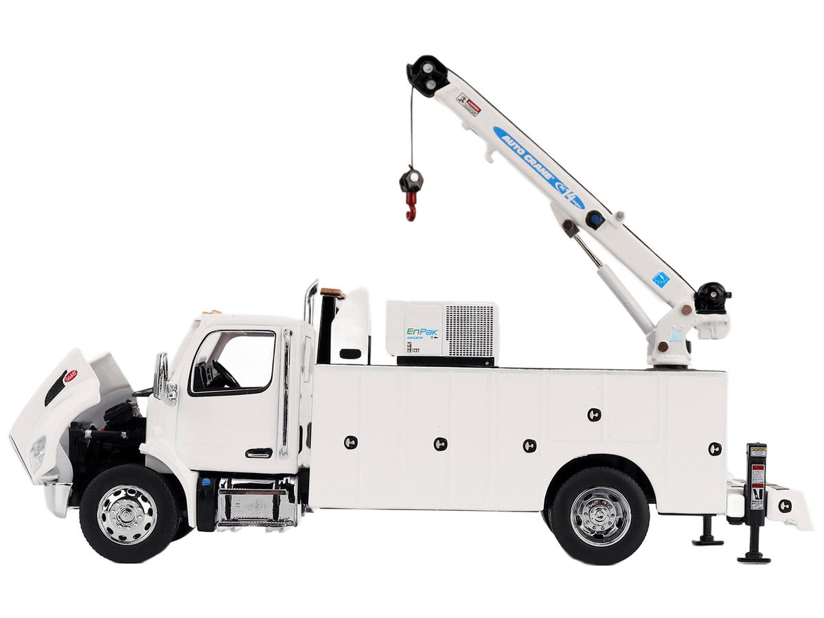 Peterbilt 536 Auto-Crane Titan 85-Body HC14-Crane Work Truck with Miller EnPak White "Transport Series" 1/50 Diecast Model by Diecast Masters LuxuryLifeWay Online Store