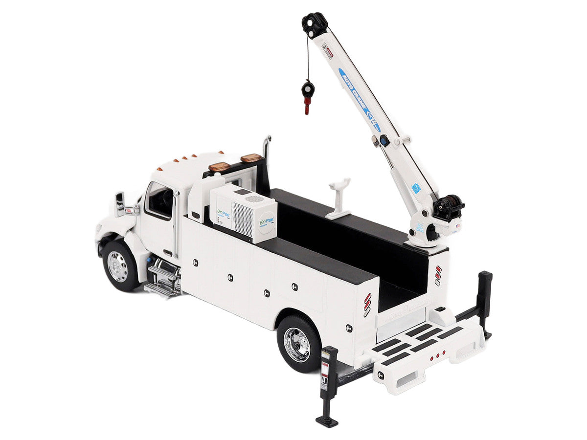 Peterbilt 536 Auto-Crane Titan 85-Body HC14-Crane Work Truck with Miller EnPak White "Transport Series" 1/50 Diecast Model by Diecast Masters LuxuryLifeWay Online Store