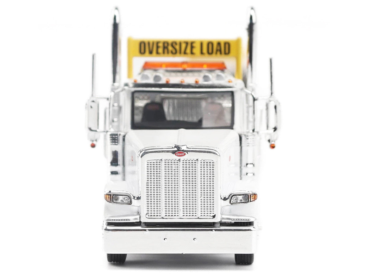 Peterbilt 589 Tridem-Axle Truck Tractor with Day Cab and Trail King TK170 Hydraulic Detachable Gooseneck Lowboy Trailer with Jeep and Booster White "Transport Series" 1/64 Diecast Model by Diecast Masters LuxuryLifeWay Online Store