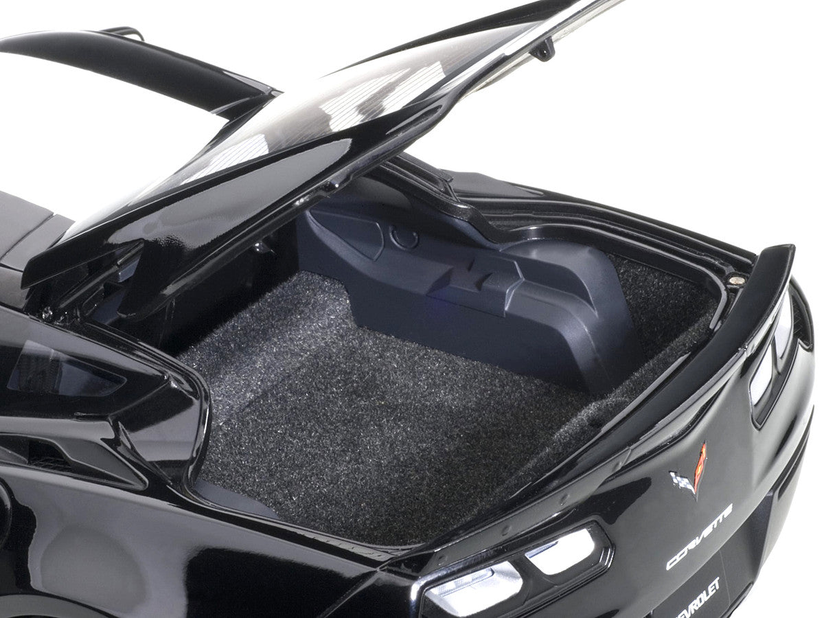2017 Chevrolet Corvette C7 Grand Sport Black with White Stripe and Yellow Fender Hash Marks 1/18 Model Car by Autoart LuxuryLifeWay Online Store