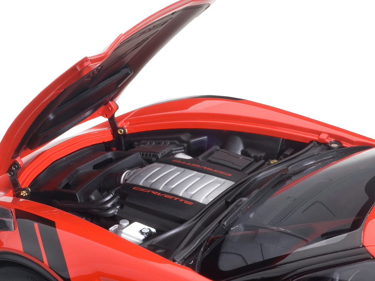 2017 Chevrolet Corvette C7 Grand Sport Red with White Stripe and Black Fender Hash Marks 1/18 Model Car by Autoart LuxuryLifeWay Online Store