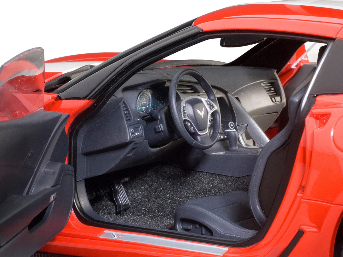 2017 Chevrolet Corvette C7 Grand Sport Red with White Stripe and Black Fender Hash Marks 1/18 Model Car by Autoart LuxuryLifeWay Online Store