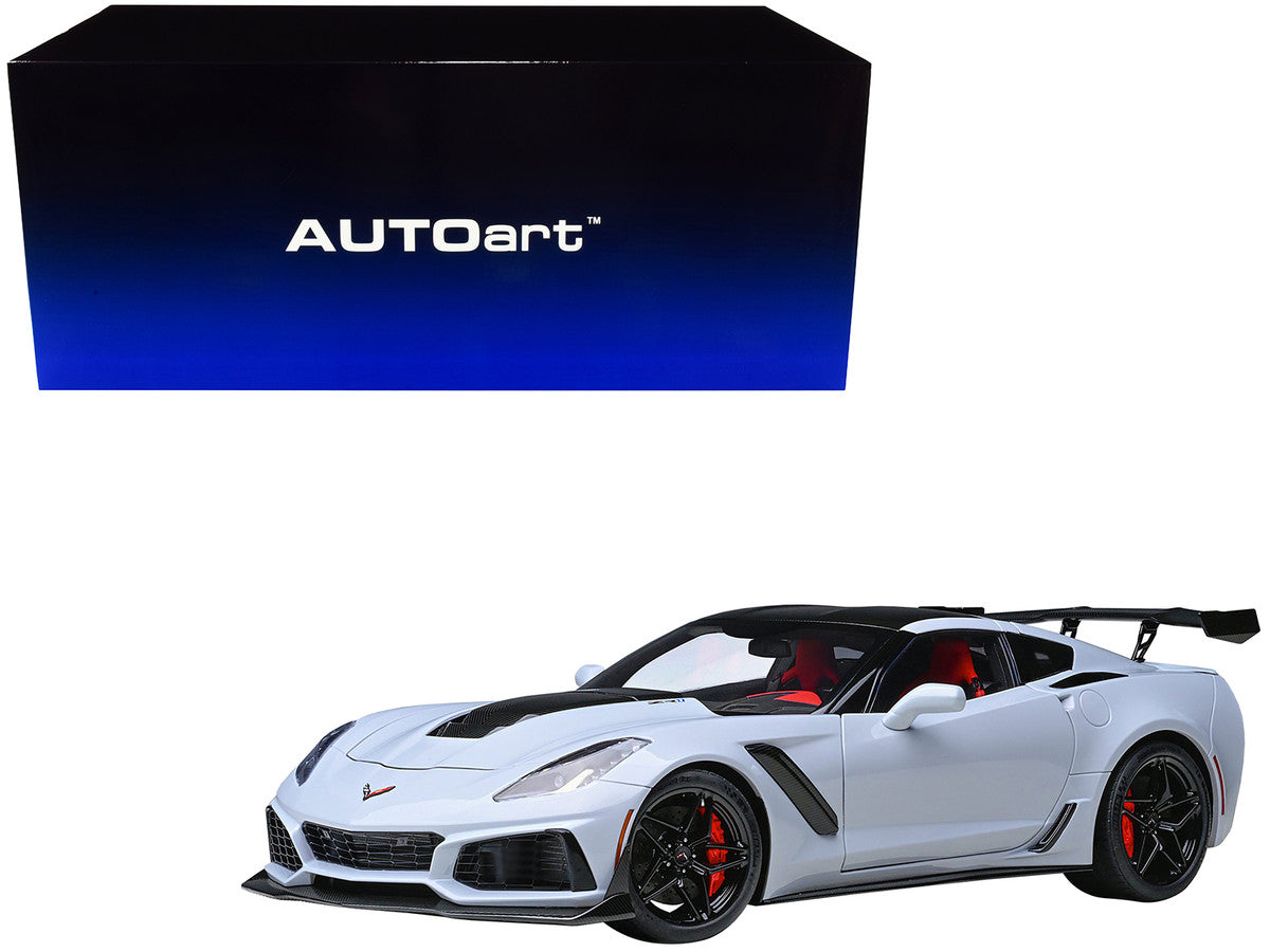2019 Chevrolet Corvette C7 ZR1 Ceramic Matrix Gray Metallic with Carbon Top 1/18 Model Car by Autoart LuxuryLifeWay Online Store