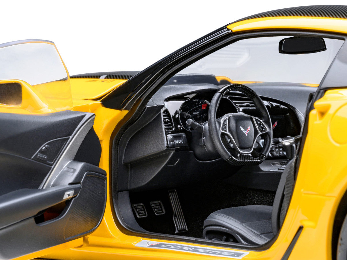 2019 Chevrolet Corvette C7 ZR1 Corvette Racing Yellow Tintcoat with Carbon Top 1/18 Model Car by Autoart LuxuryLifeWay Online Store