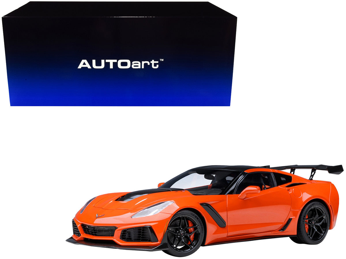 2019 Chevrolet Corvette C7 ZR1 Sebring Orange Tintcoat with Carbon Top 1/18 Model Car by Autoart LuxuryLifeWay Online Store