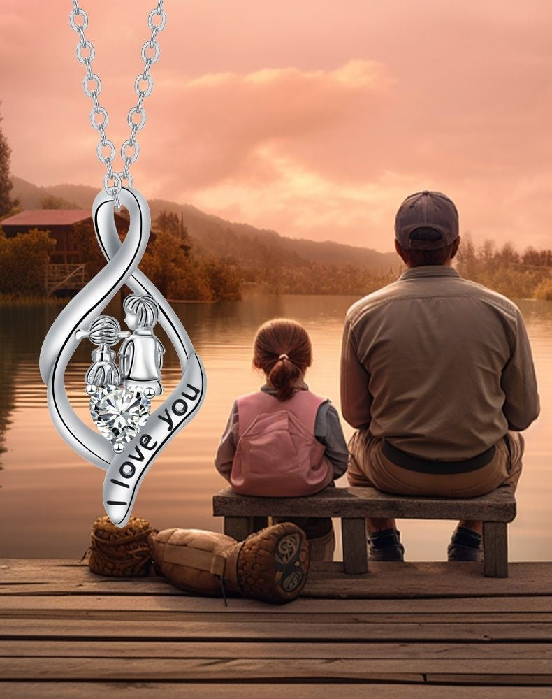 Father And Daughter Pendant Necklace Father's Day Gift LadyShow.Store