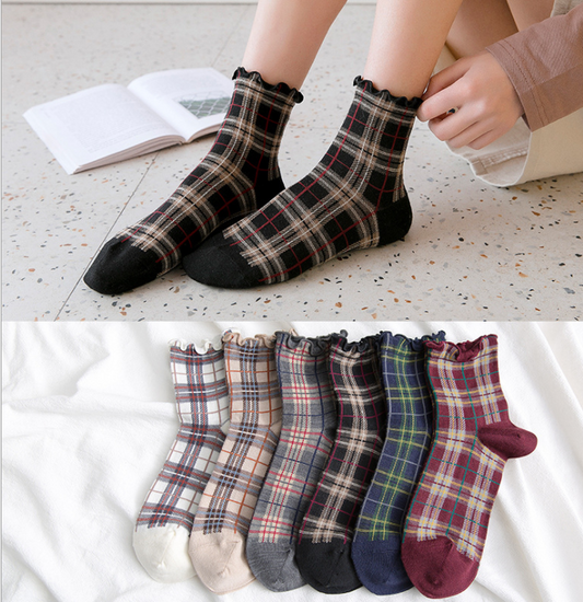 Vintage Check Ladies Socks