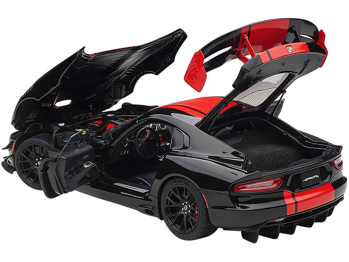 2017 Dodge Viper 1:28 Edition ACR Black with Red Stripes 1/18 Model Car by Autoart LuxuryLifeWay Online Store