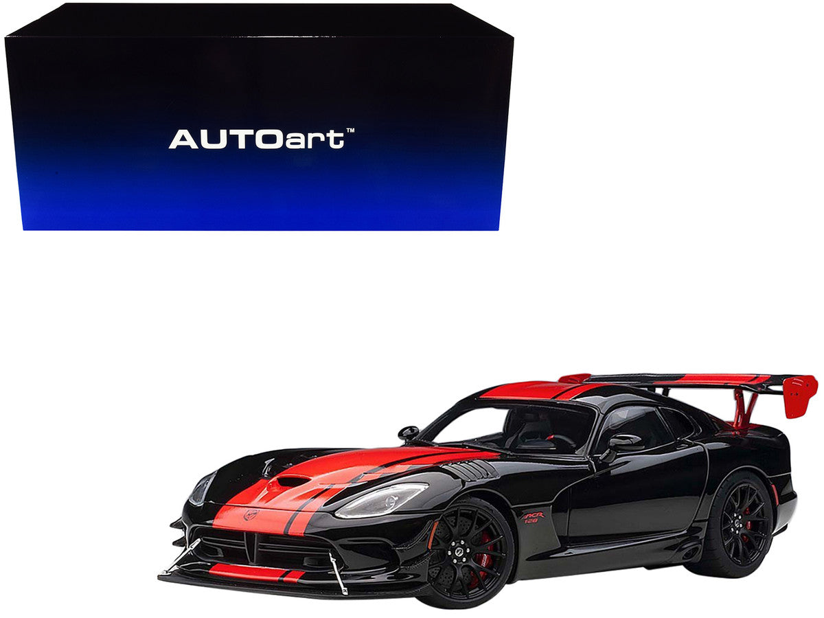 2017 Dodge Viper 1:28 Edition ACR Black with Red Stripes 1/18 Model Car by Autoart LuxuryLifeWay Online Store