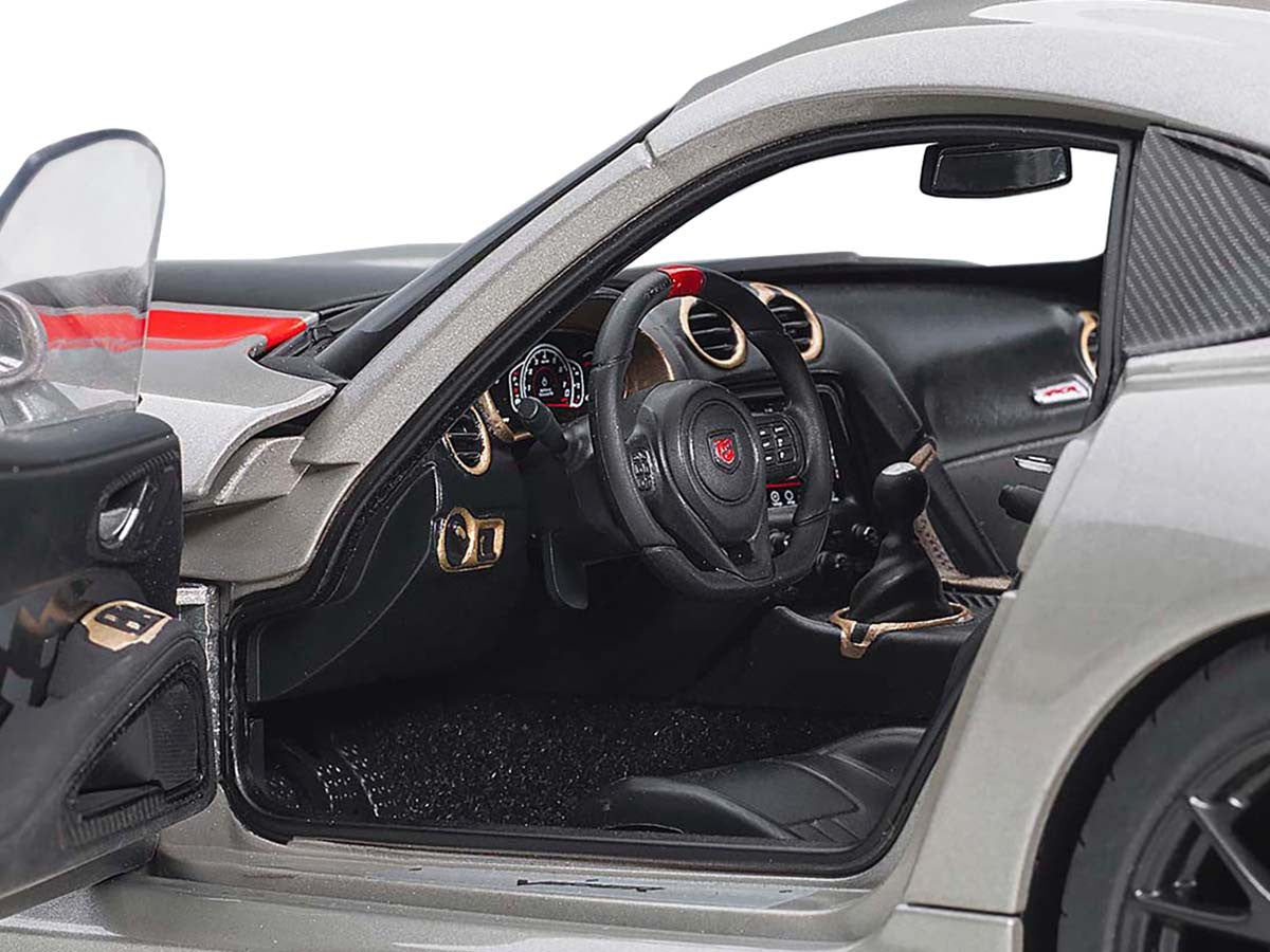 2017 Dodge Viper ACR Billet Silver Metallic with Black and Red Stripes 1/18 Model Car by Autoart LuxuryLifeWay Online Store