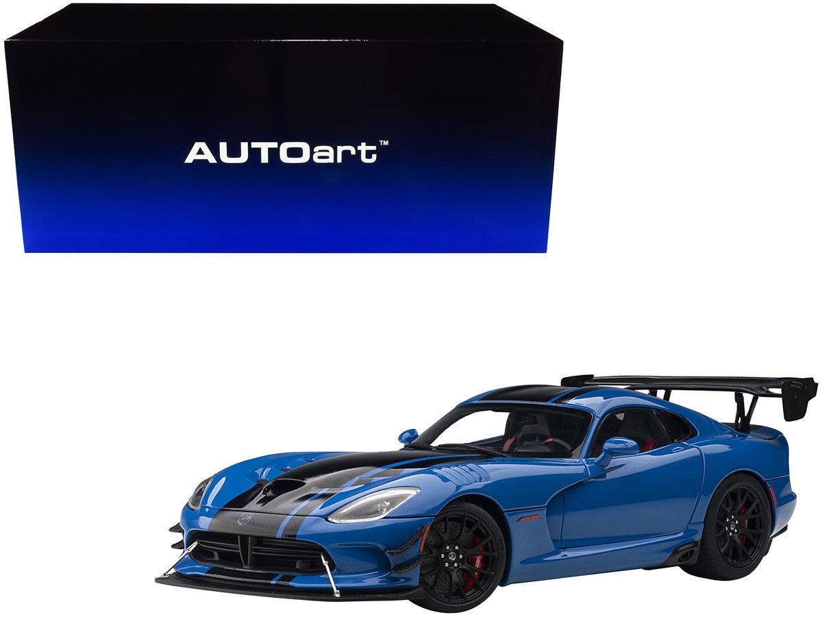 2017 Dodge Viper ACR Competition Blue with Black Stripes 1/18 Model Car by Autoart LuxuryLifeWay Online Store