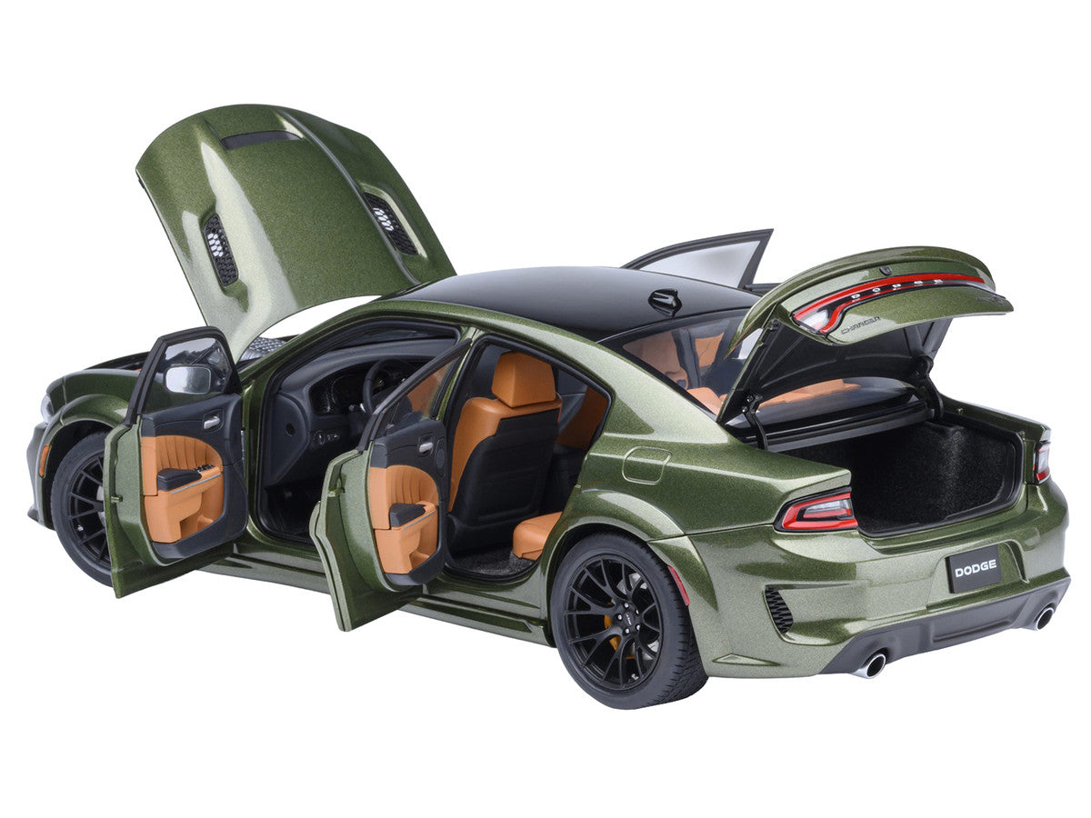 Dodge Charger SRT Hellcat Redeye F8 Green Metallic with Matt Black Top 1/18 Model Car by Autoart LuxuryLifeWay Online Store