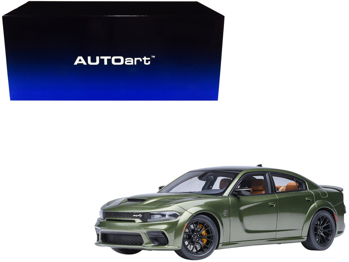 Dodge Charger SRT Hellcat Redeye F8 Green Metallic with Matt Black Top 1/18 Model Car by Autoart LuxuryLifeWay Online Store
